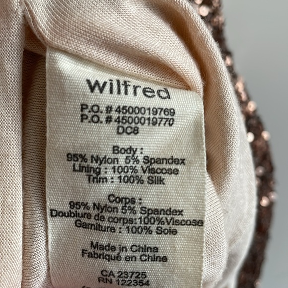 Wilfred | Bronze Sequin Silk Trim Tank Dress - size Small - Picture 7 of 9